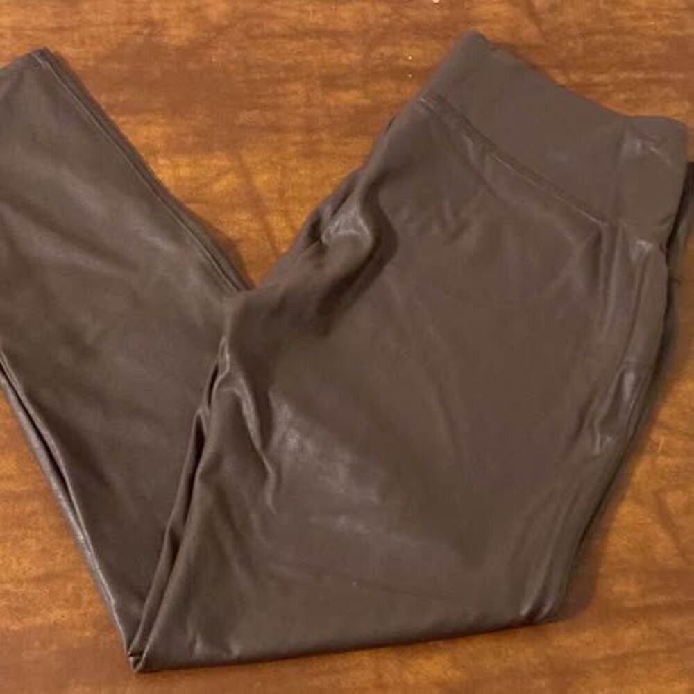 Women’s Time and Tru XXL 20 Brown shiny pants nylon spandex mix